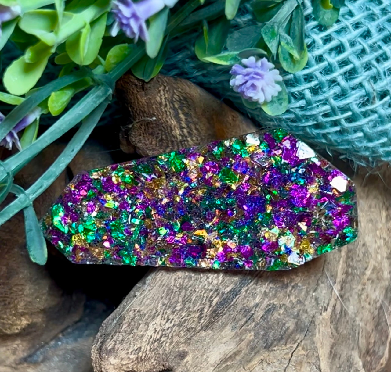 MARDI GRAS GEOMETRIC HAIRCLIP - Contrast Colors